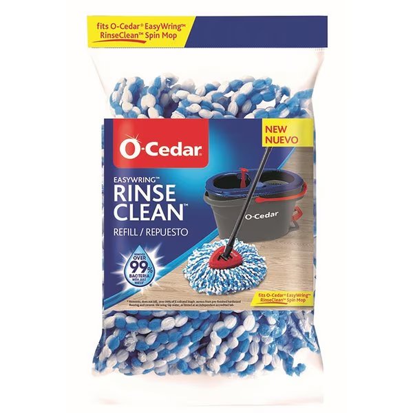 Easy Wring Rinse Clean 8 in. W X 2 in. L Wet Microfiber Mop Refill, O-Cedar, Mfr#: 168738