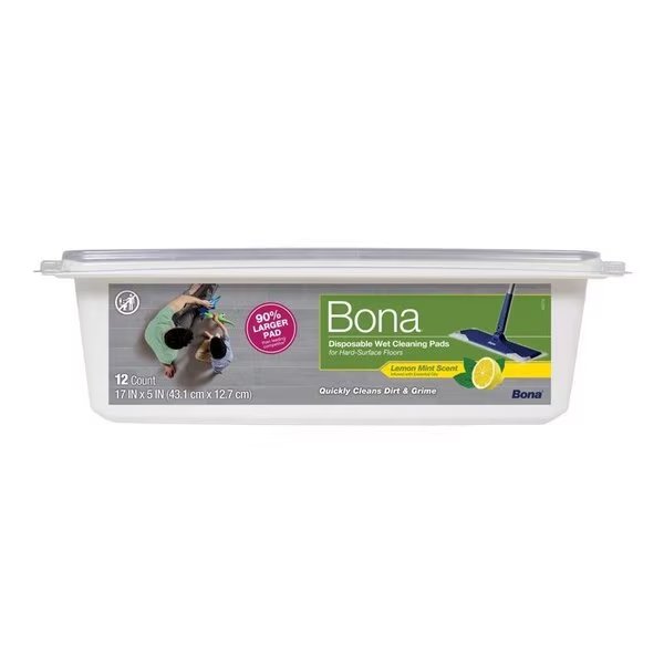 Plant-Based Pulp Cleaning Wipes 5 in. W X 17 in. L 12 pk, Bona, Mfr#: AX0003623