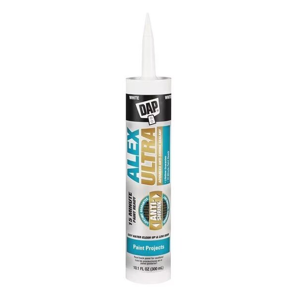 Alex Ultra White Elastomeric Acrylic Latex All Purpose Waterproof Sealant 10.1 oz, 12PK, Dap, Mfr#: 7079818200