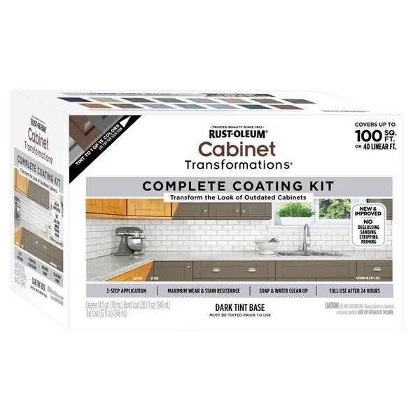Cabinet Transformations Satin Dark Tint Base Cabinet Refinishing System Interior 1 qt, 2PK, Rust-Oleum, Mfr#: 374679