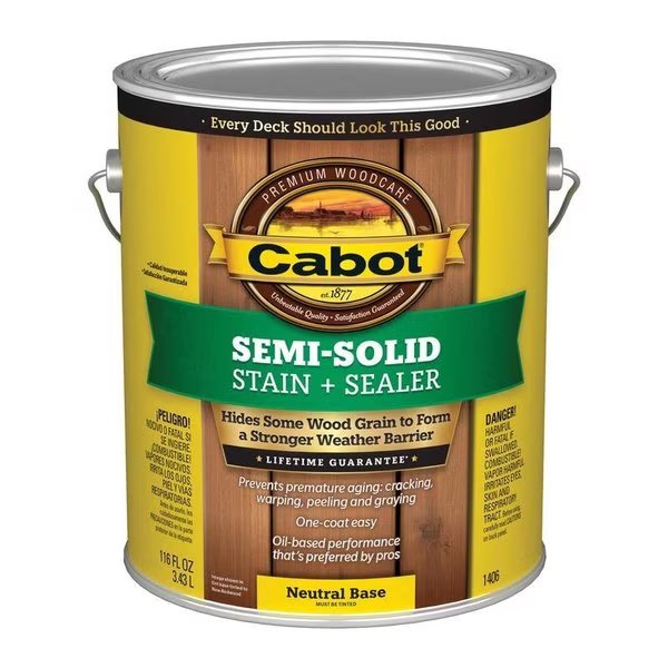SemiSolid Tintable Neutral Base OilBased Penetrating Oil Deck and Siding Stain 1 gal, Cabot, Mfr#: 140.0001406.007
