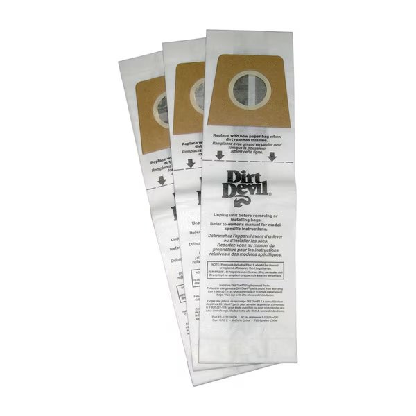 Vac Bag Type U Pk3, Dirt Devil, Mfr#: 3-920047-001