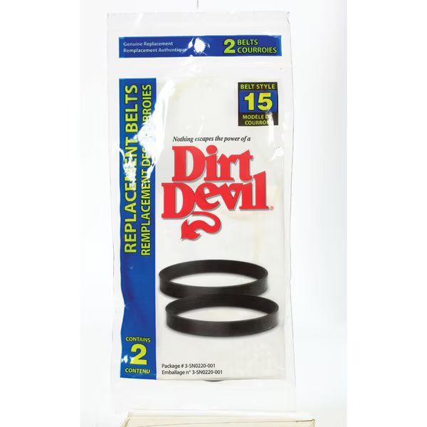 VAC BELT STYLE 15 PK2, Dirt Devil, Mfr#: 3-SN0220-001