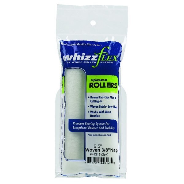 6.5 in Paint Roller Cover, 3/8" Nap, Woven, Whizz, Mfr#: 44316
