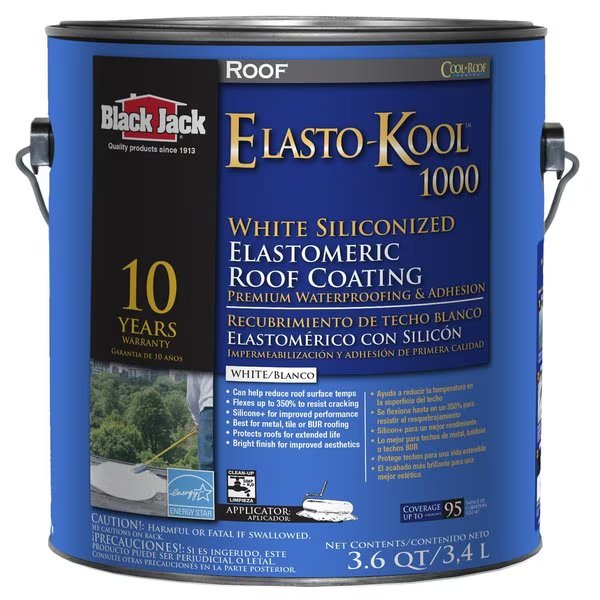 Elasto-Kool 1000 Gloss White Acrylic Roof Coating 1 gal, Black Jack, Mfr#: 5530-1-20