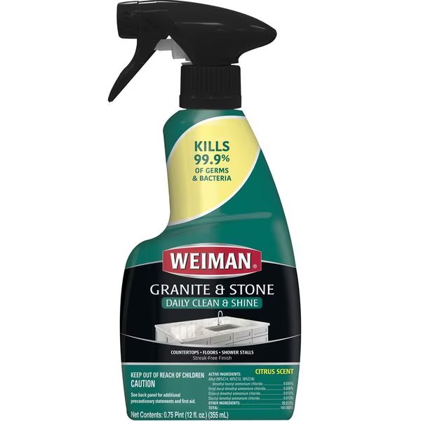 Citrus Scent Granite Cleaner and Polish 12 oz Liquid, Weiman, Mfr#: 78