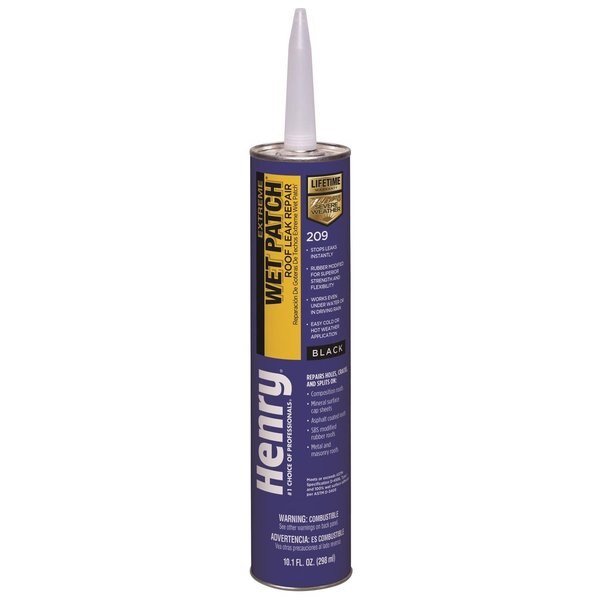 Wet Patch Black Rubber Leak Stopper Roof Patch 10.1 oz, Henry, Mfr#: HE209004