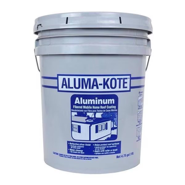 Gardner Aluma-Kote Gloss Silver Fibered Aluminum Roof Coating 5 gal, Black Jack, Mfr#: 6245-GA