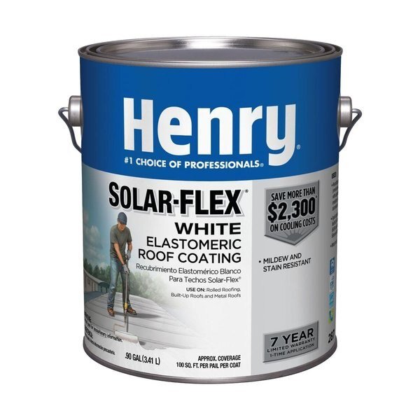 Henry Solar-Flex Smooth White Water Based Elastomeric Roof Coating 1 gal, Henry, Mfr#: HE287SF046