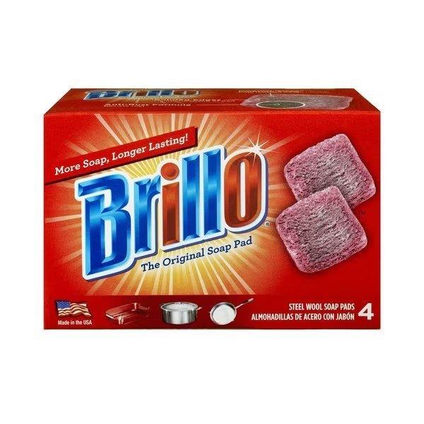 Heavy Duty Steel Wool Pads For Multi-Purpose 4 pc, Brillo, Mfr#: 53304