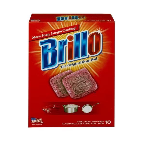 Heavy Duty Steel Wool Pads For Multi-Purpose 10 pc, Brillo, Mfr#: 23310