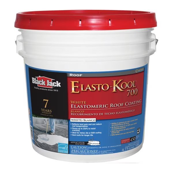 Elasto-Kool 700 Gloss White Acrylic Roof Coating 5 gal, Black Jack, Mfr#: 5527-1-30