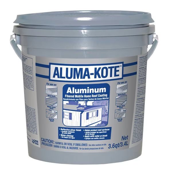 Aluma-Kote Gloss Silver Fibered Aluminum Roof Coating 1 gal, Gardner, Mfr#: 6241-GA