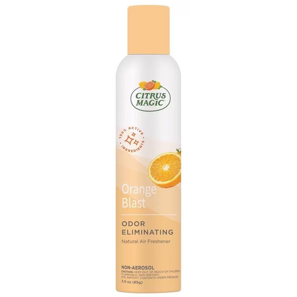 Fresh Orange Scent Air Freshener Spray 3 oz Aerosol, Citrus Magic, Mfr#: 612112749-6PK