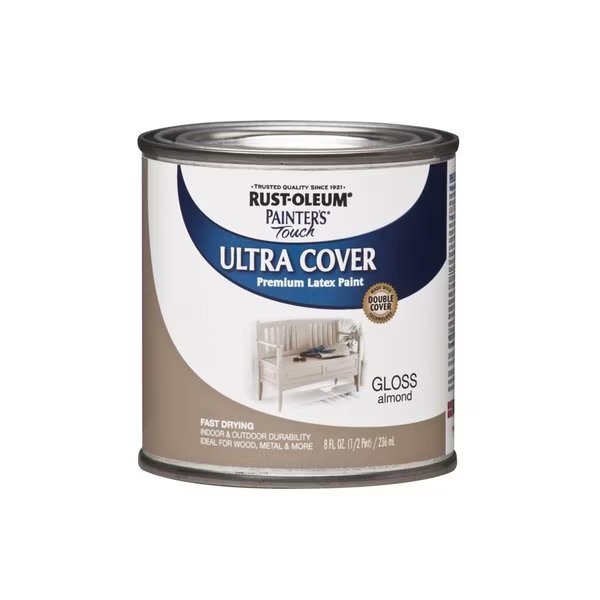 Rust-Oleum Painters Touch Ultra Cover Gloss Almond Water-Based Paint Exterior & Interior 8 oz, Krud Kutter, Mfr#: 1994730