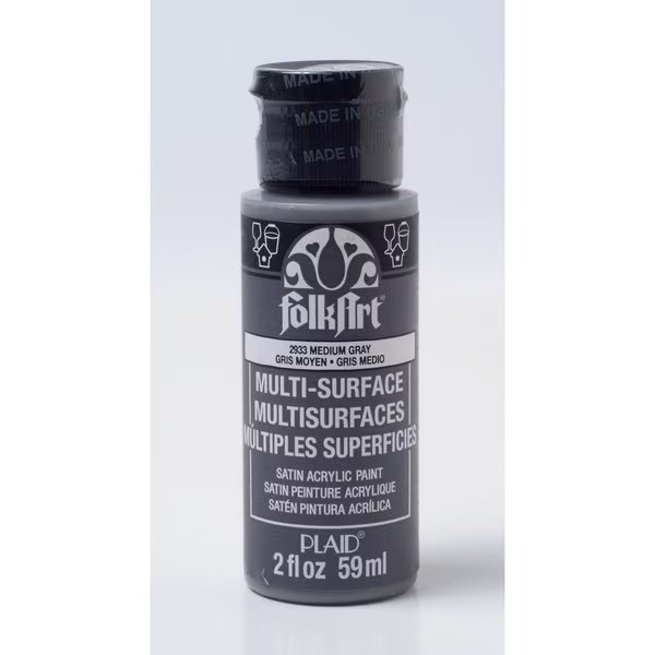 FolkArt Satin Medium Gray Hobby Paint 2 oz, Plaid, Mfr#: 2933
