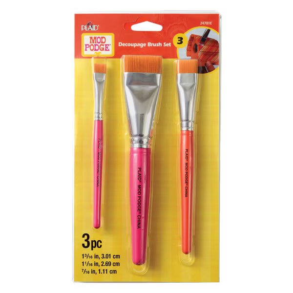 Brush Set Decoupage 3Pc, Plaid, Mfr#: 24781