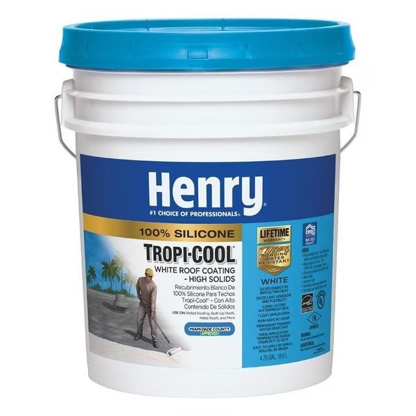 TropiCool White Silicone Roof Coating 475 gal, Henry, Mfr#: HE887HS073