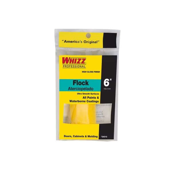6 in Paint Roller Cover, Flock, Whizz, Mfr#: 34015