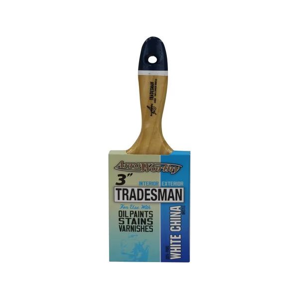 3" Flat Sash Paint Brush, 100% White China Bristle, Wood Handle, Arroworthy, Mfr#: 5035 3