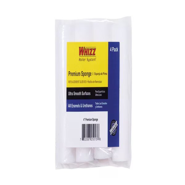 ROLLER CVR SPNG 4"" 4PK, Whizz, Mfr#: 25013