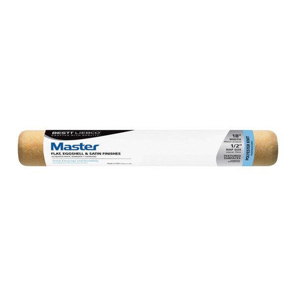 18" Paint Roller Cover, 1/2" Nap, Maize Knit Polyester, Bestt Liebco, Mfr#: 559000800