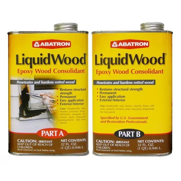 LiquidWood Solid Clear Epoxy Wood Consolidant Kit 2 qt, Abatron, Mfr#: LW2QKR