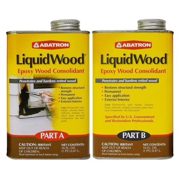 LiquidWood Solid Clear Epoxy Wood Consolidant Kit 2 pt, Abatron, Mfr#: LW2PKR