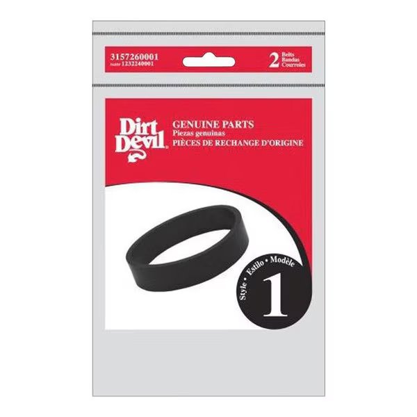 VAC BELT STYLE 1 PK2, Dirt Devil, Mfr#: 3157260001
