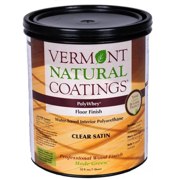 PolyWhey Satin Clear Water-Based Floor Finish 1 qt, Vermont Natural Coatings, Mfr#: 900103