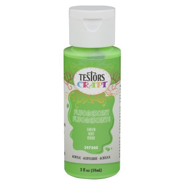 Interior Paint, Fluorescent Green, 2 oz, Testors Craft, Mfr#: 297505