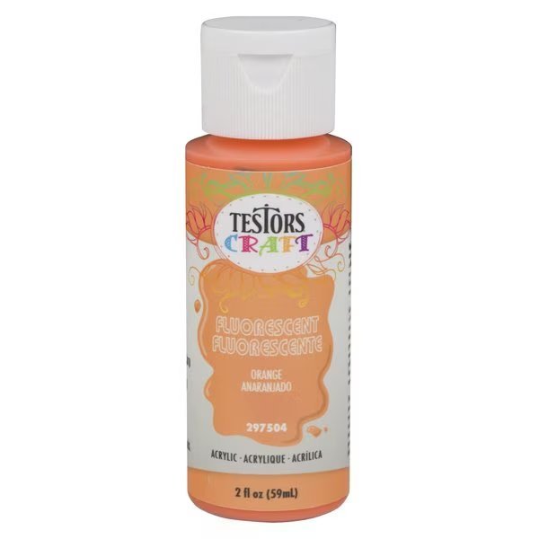 Interior Paint, Fluorescent Orange, 2 oz, Testors Craft, Mfr#: 297504
