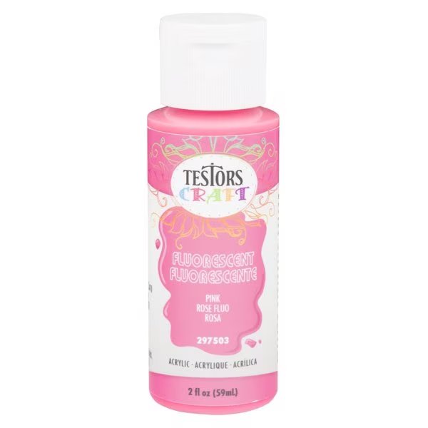 Interior Paint, Fluorescent Pink, 2 oz, Testors Craft, Mfr#: 297503