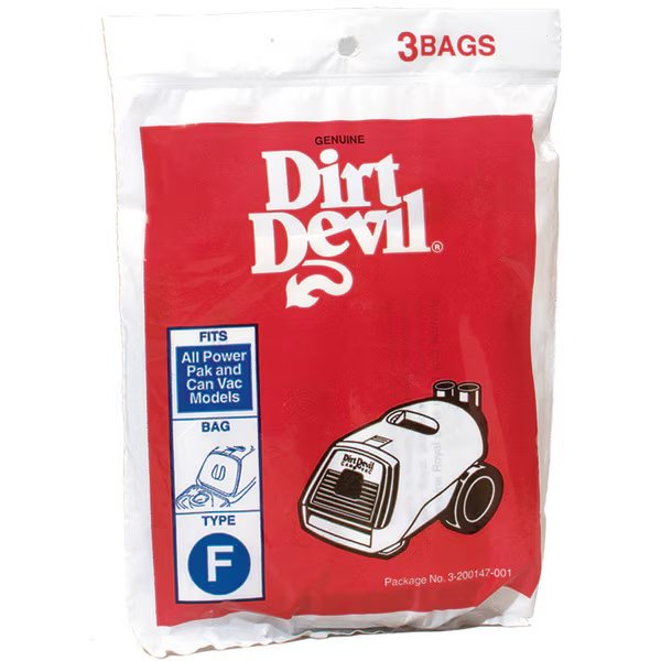 Vac Bag Ryl Type F Pk3, Dirt Devil, Mfr#: 3200147001