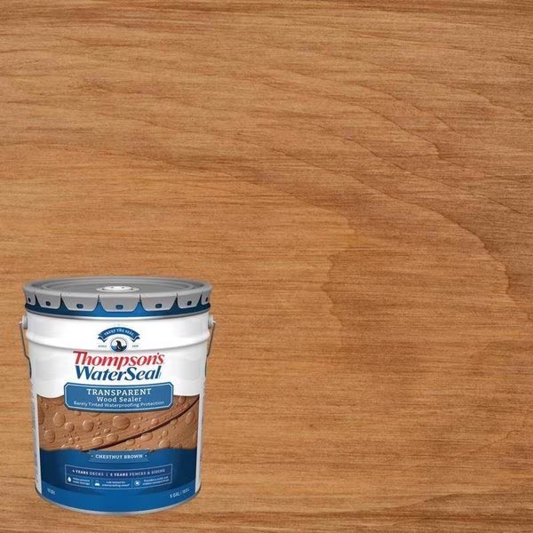 WaterSeal Transparent Chestnut Brown Waterproofing Wood Stain and Sealer 5 gal, Thompsons, Mfr#: TH.091301-20