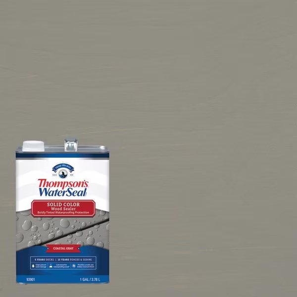 Wood Sealer Solid Coastal Gray Waterproofing Wood Stain and Sealer 1 gal, Thompsons Waterseal, Mfr#: TH.093901-16