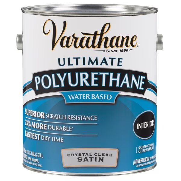 Ultimate Satin Crystal Clear Water-Based Polyurethane 1 gal, Varathane, Mfr#: 200231