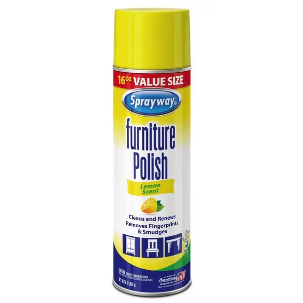 Lemon Scent Furniture Polish 16 oz Spray, Sprayway, Mfr#: SW012R
