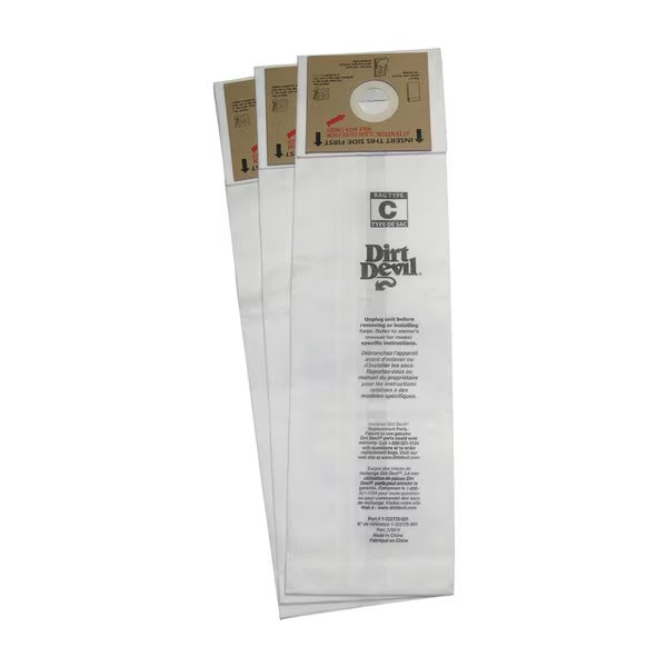 Vac Bag Type C Pk3, Dirt Devil, Mfr#: 3700147001
