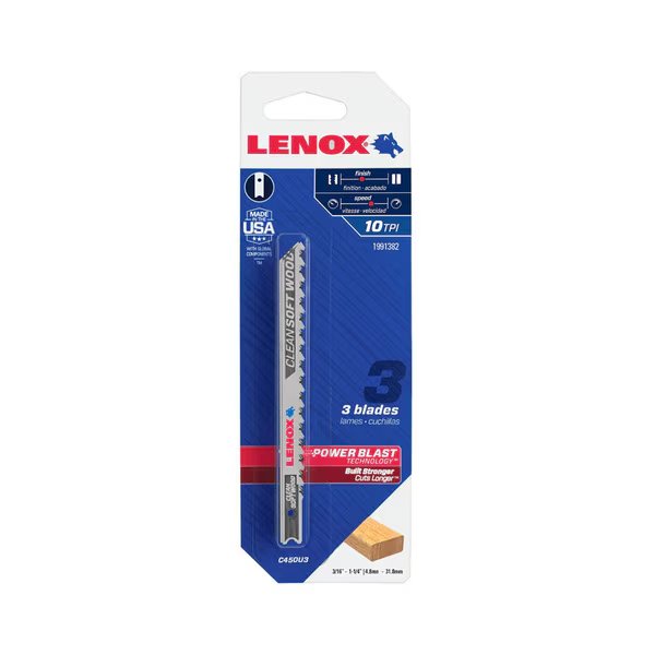 JIGSAW BLAD 4"" 10T 3PK, Lenox, Mfr#: 1991382