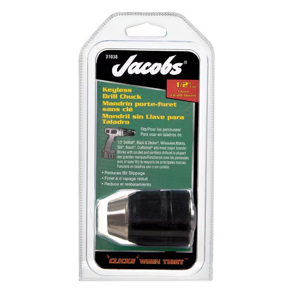 CHUCK KEYLESS 1/2""PROF, Jacobs, Mfr#: 31038