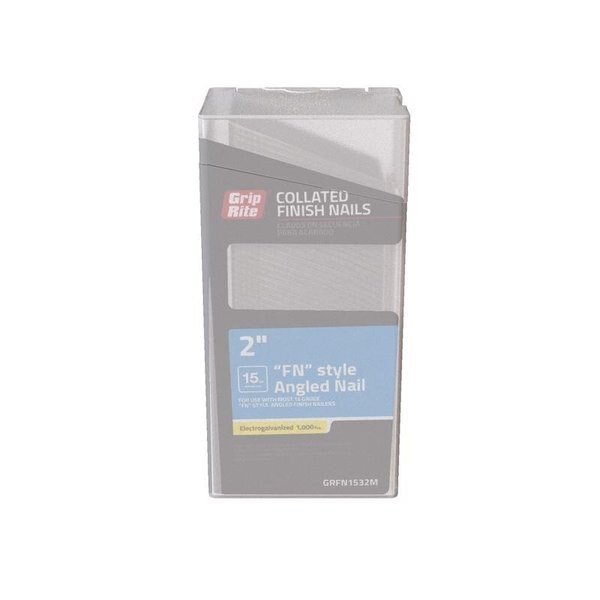Grip-Rite 2 in. 15 Ga. Angled Strip Electro Galvanized Finish Nails 1000 pk, Basf, Mfr#: GRFN1532M