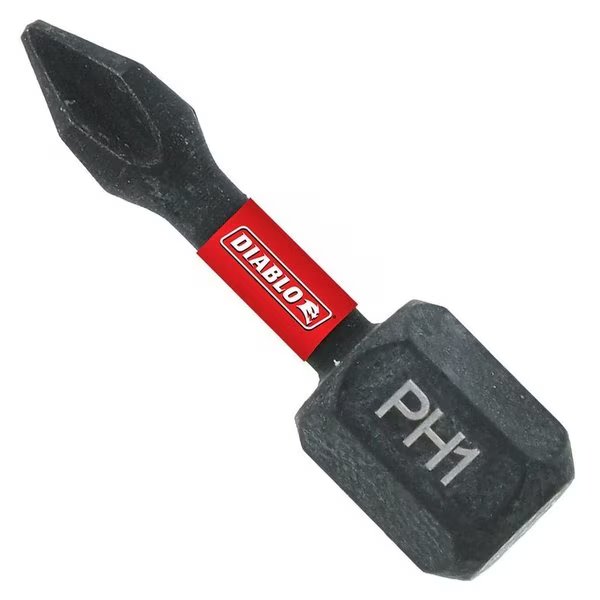 Phillips #1 X 1 in. L Driver Bit Black Oxide 5 pk, Diablo, Mfr#: DPH11P5