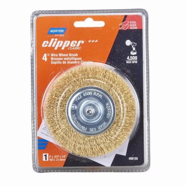 Norton Clipper 4 in. Coarse Wire Wheel Carbon Steel 4500 rpm 1 pc, Norton Door Controls, Mfr#: 70184609155
