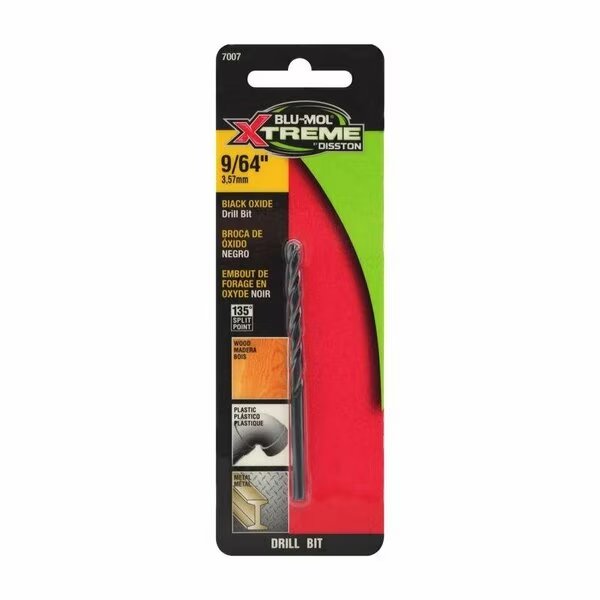 DRILL BIT BLACK OXID 9/64in., Blu-Mol Xtreme, Mfr#: E0217007