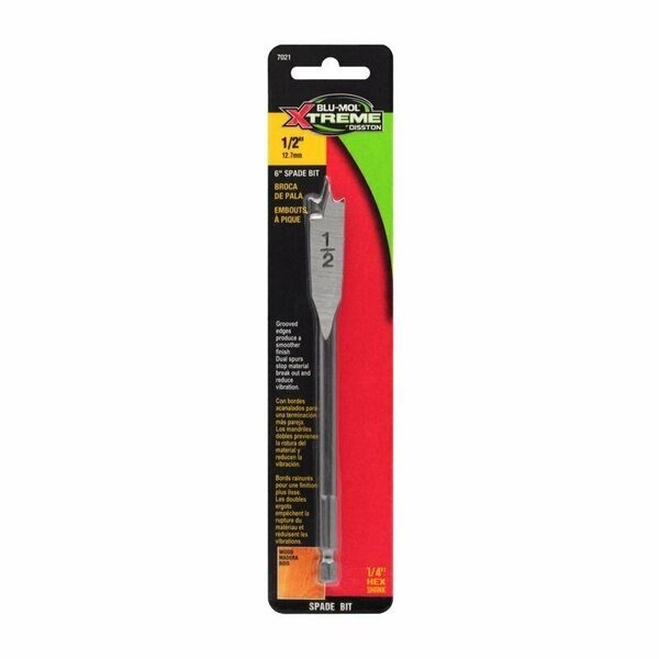 SPADE BIT CS HEX 1/2X6in., Blu-Mol Xtreme, Mfr#: E0217021