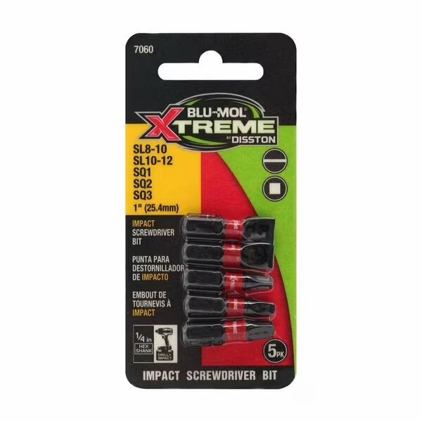 IMPCT DRVER BIT SET 5PC, Blu-Mol Xtreme, Mfr#: E0217060