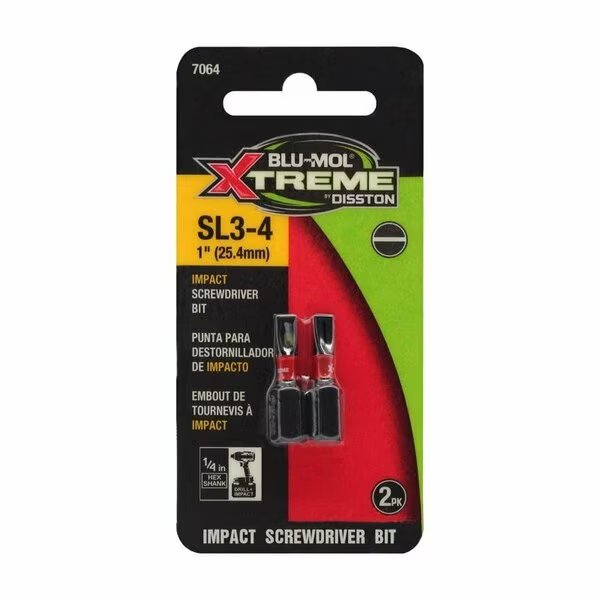 SCREWDRIVER BIT SLTD 1in.2PK, Blu-Mol Xtreme, Mfr#: E0217064