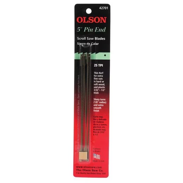 SCROLL SAW BLADE5"" 25TPI, Olson Saw, Mfr#: 42701
