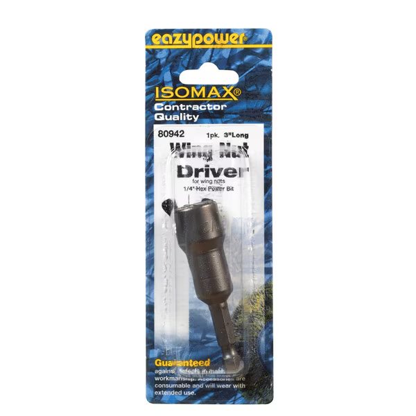 WING NUT DRVR 1/4X3"", Eazypower, Mfr#: 80942